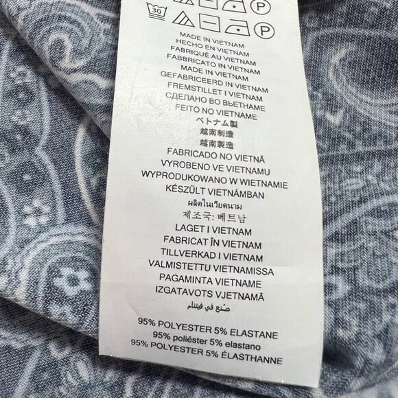 Michael Kors women’s top Medium Paisley long sleeves stretch blue V Neck - Picture 6 of 6